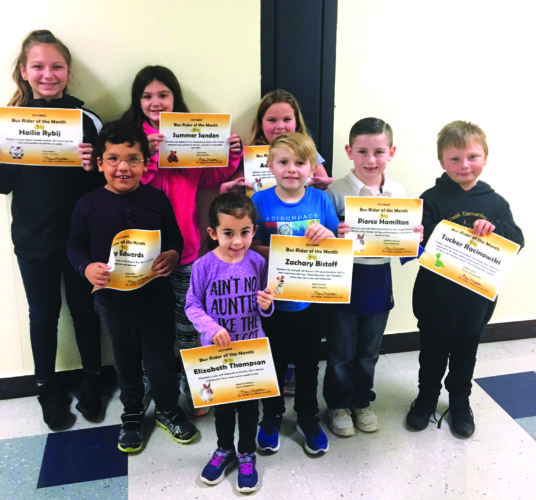 Silver Creek Elementary Bus Riders of the month